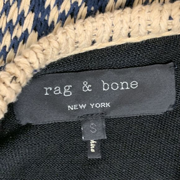 Rag Bone Knit Sleeveless Tank Dress Tan and Blue Exclusive Cotton Silk Small - Picture 4 of 5